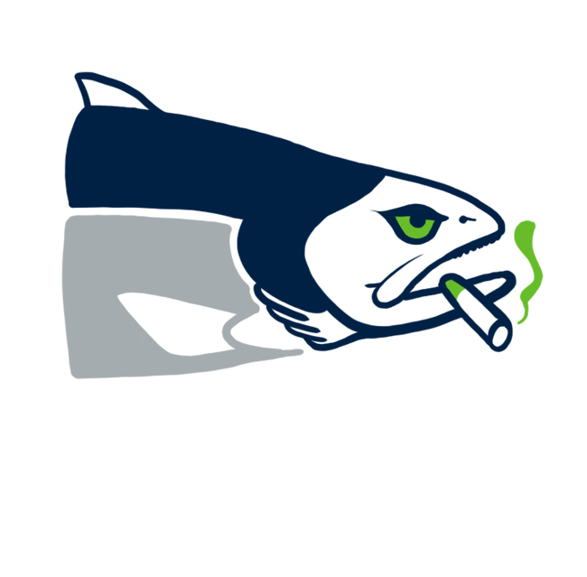 Seattle Seahawks Smoked Salmon Logo fabric transfer